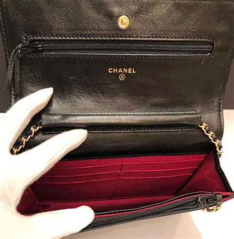 chanel black and gold wallet